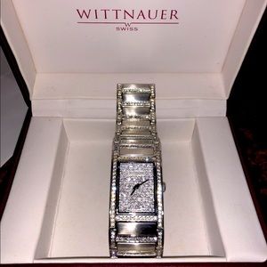Wittnauer Rectangle Crystal Stainless Steel Watch